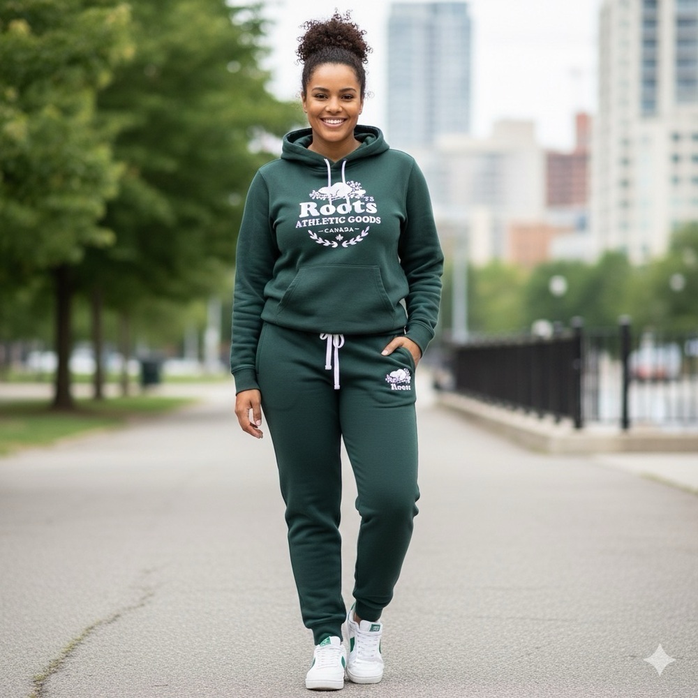 Roots hoodie & joggers sweat pants sweat suit set - Picture 2 of 13